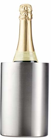 Relaxdays chłodziarka do butelek ze stali nierdzewnej, z podwójnymi ściankami, mocna izolacja, chłodziarka do szampana i chłodziarka do wina, butelki  10 cm, srebrna 10023449