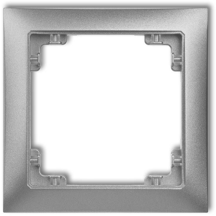 Karlik Deco Soft srebny metalik ramka 1-krotna 7DRSO-1 7DRSO-1