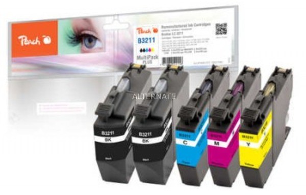Peach PI500-274 nabój z tuszem 5 szt. Zamiennik Czarny, Cyjan, Purpurowy, Żółty, Atrament