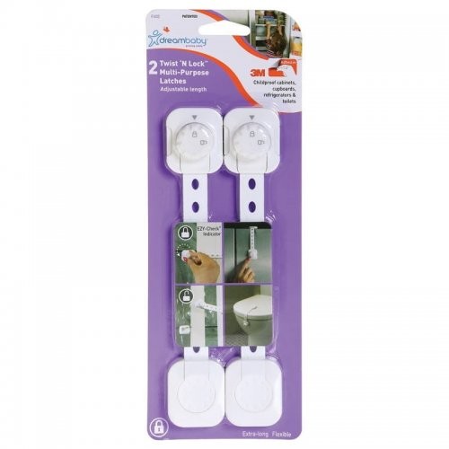 Dreambaby Wielofunkcyjne zabezpieczenie Twist 'n Lock do szafek,lodówek,toalety PCR1432 D