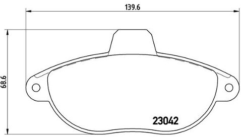 BREMBO Zestaw klocków hamulcowych, hamulce tarczowe P 23 072