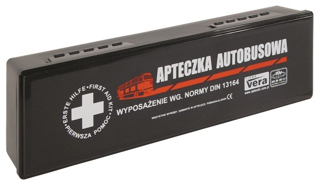 Vera APTECZKA AUTOBUSOWA W PUDEŁKU Z TWORZYWA DIN 13164 - 430 x 130 x 80 mm.