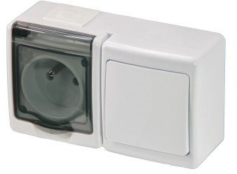 LEDart PAWBOL BETA biały pojedynczy + gniazdo pojedyczne klapka biała IP44 PAWBOL (6)