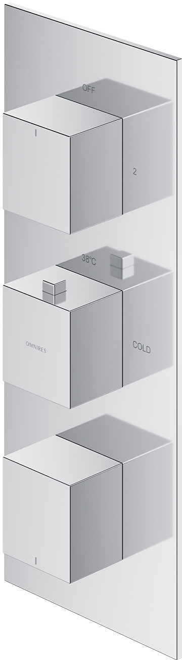 Omnires Fresh termostatyczna bateria prysznicowo-wannowa podtynkowa 3-wyjściowa element natynkowy chrom FR7138ROCR 5902539836868