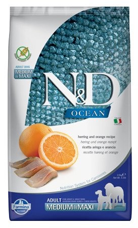 Farmina N&D Ocean Adult Herring&Orange Medium&Maxi 2,5 kg