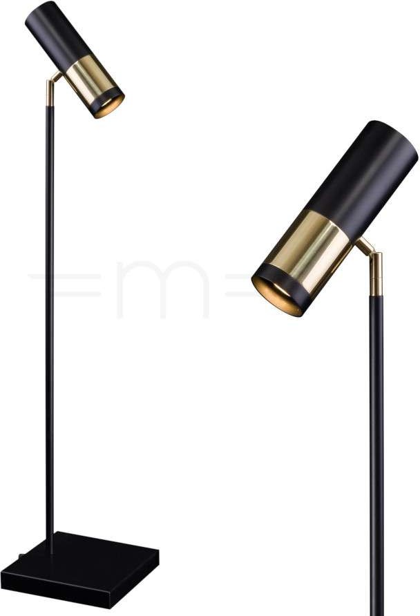 Amplex LAMPA stołowa KAVOS 0387 stojąca LAMPKA metalowa tuba regulowana na biurko czarna złota 0387