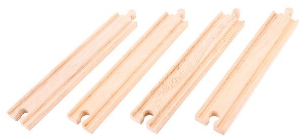 BigjigsRail Zestaw długich torów (20-21cm) do rozbudowy kolejek BJT100