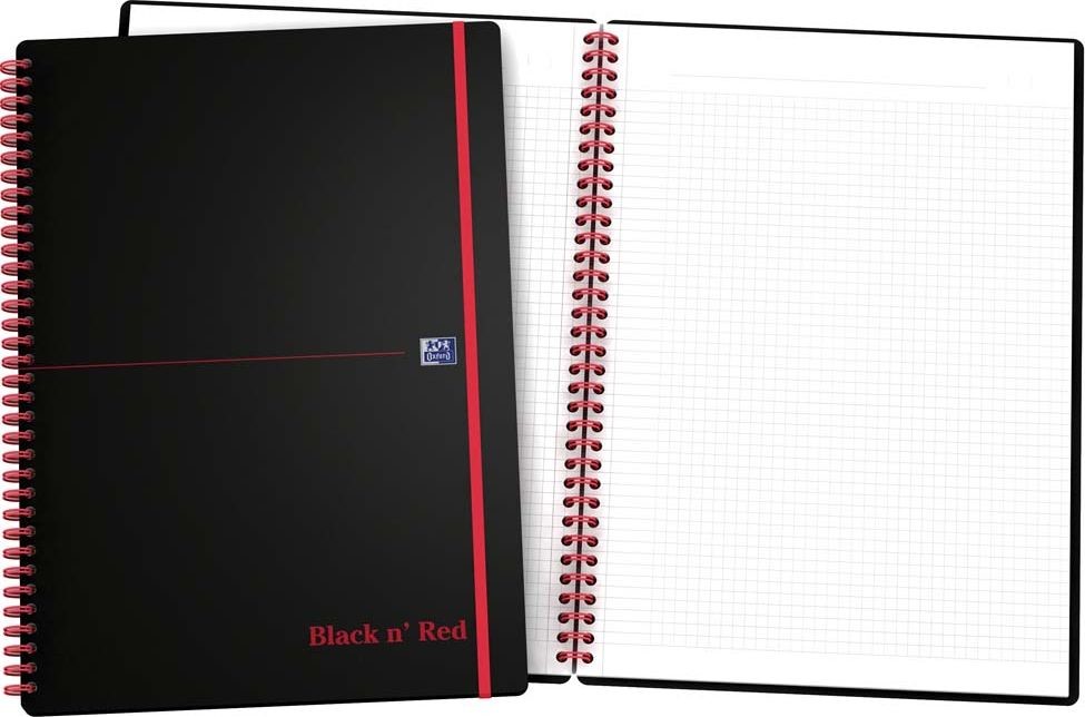 OXFORD Kołonotatnik Black n'Red A5 70k. linia KZK0880