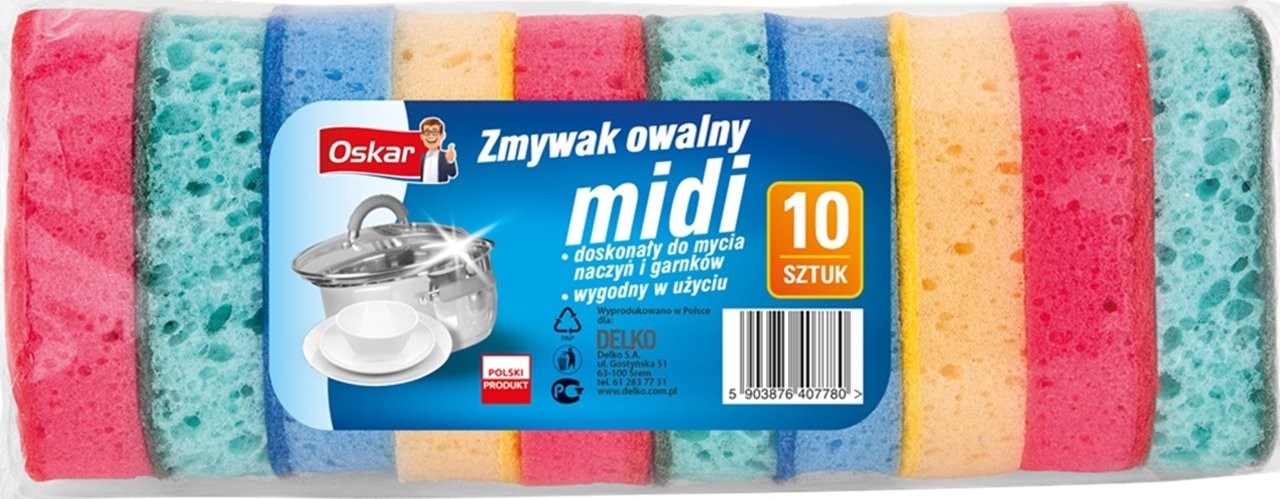 Oskar Delko Zmywak kuchenny owalny Midi 10szt  60725