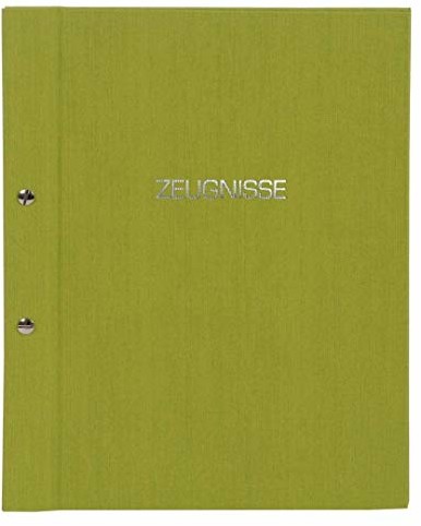goldbuch Goldbuch Teczka na świadectwa, Colours, A4, z nakrętką i 12 kieszeniami z możliwością rozbudowy, struktura lnu, zielona, 36005 36 005
