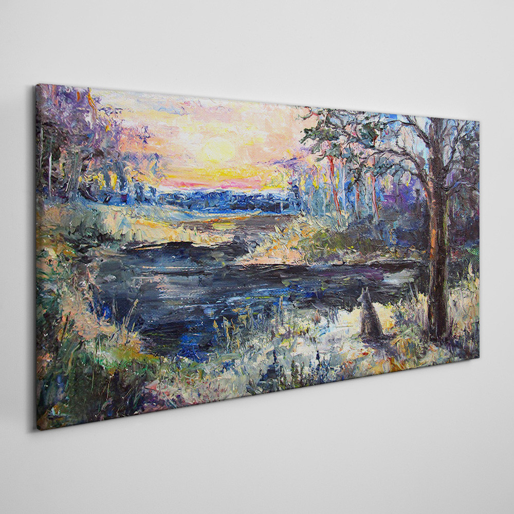 PL Coloray Obraz Canvas las zwierzę zachód słońca 120x60cm