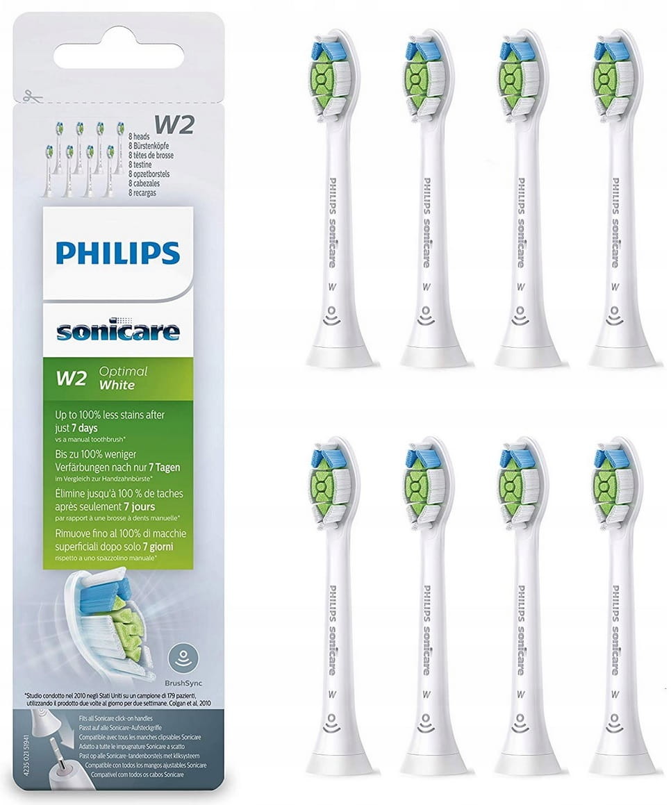 Philips Końcówki do Sonicare DiamondClean W2 Optimal White HX6068/12 (8 szt.)