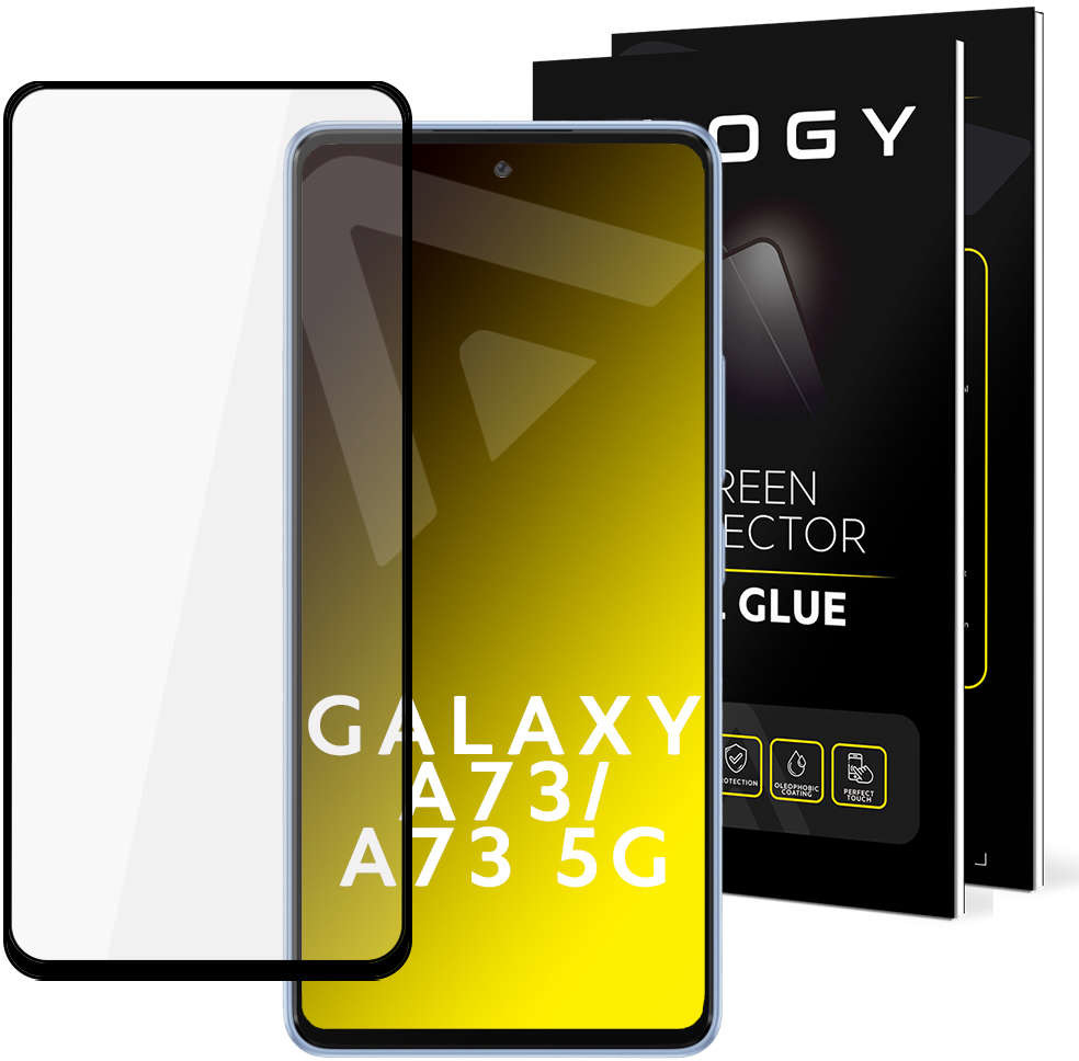 Alogy Szkło hartowane do etui Full Glue case friendly do Samsung Galaxy A73 A73 5G Czarne 13657X1