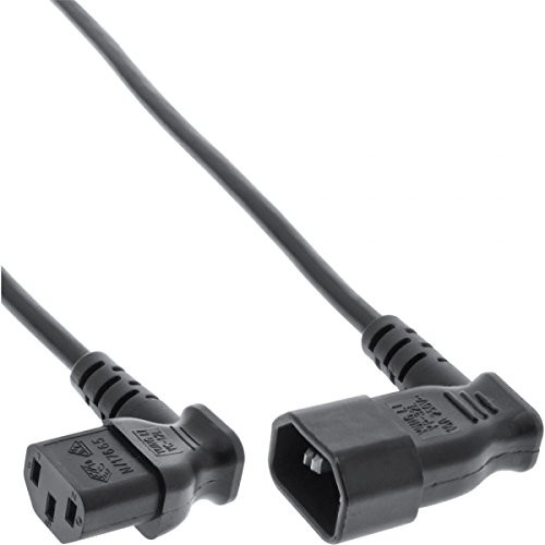 InLine Kabel zasilający Kabel Zasilający C13 C14 czarny 0.4m kątowy 16605A