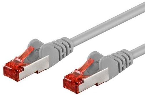 Goobay Wentronic 95579 kabel sieciowy Cat6 S/FTP (2 X wtyk RJ45, PIMF podwójnie ekranowany) Szary 4040849955792