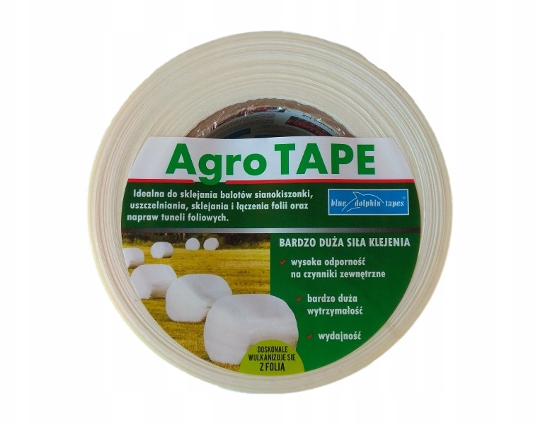 Taśma Agro Tape naprawcza folii balotów tuneli 50m