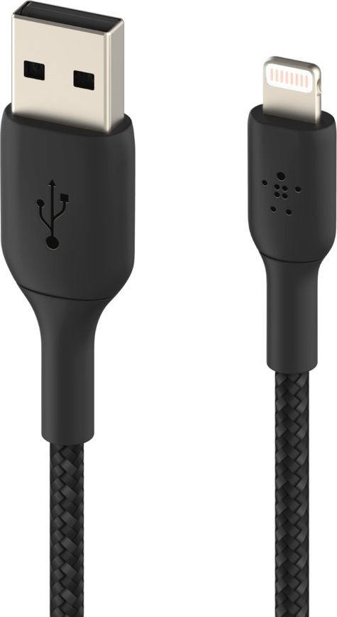 Belkin Kabel USB Kabel Braided USB Lightning 2m czarne-CAA002bt2MBK CAA002bt2MBK