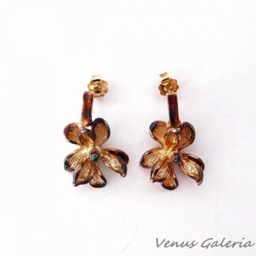 Kolczyki srebrne- Magnolie sztyft II 1564