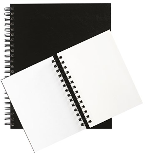 Clairefontaine 96662 °C szkicownik o podwójnej spirali i czarnym pokrywką, 12 x 18 cm, 100 arkuszy, 90 G, biały 96662C