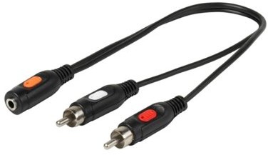 Vivanco Kabel jack 3.5mm 2x RCA 0.2m Czarny 46043 46043