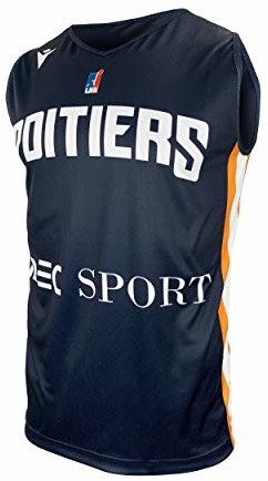 Poitiers Basket 86 Poitiers Basket 86 Bustiers oficjalna koszulka do gry w koszykówkę, uniseks niebieski niebieski XL MAILLOT_EXT_POITIERS_Bleu_XL