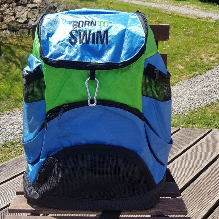 Zdjęcia - Pozostałe do pływania SHARK Plecak do pływania borntoswim  mini backpack zielono/niebieski 