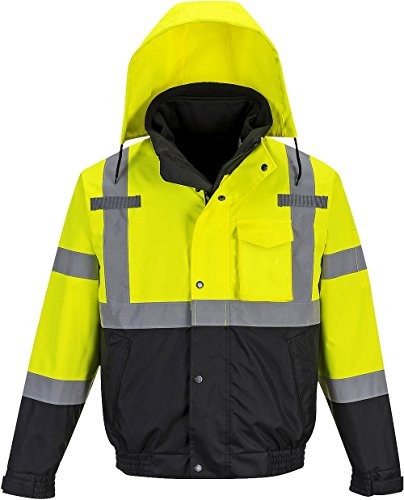 Portwest portwest s365ybrl 300d przemysł męska kurtka Hi-VIS klasy premium in Bomber, rozmiar Regular, Large, żółty/czarny S365YBRL