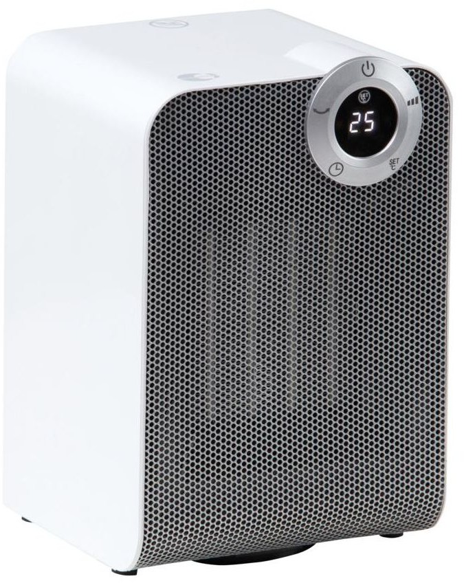 EQUATION Termowentylator ceramiczny 1800 W LED biało/srebrny