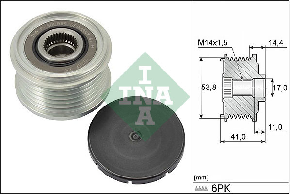 INA Alternator sprzęgło jednokierunkowe INA 535 0304 10 INA 535 0304 10