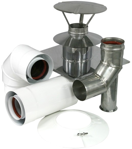 Spiroflex Zestaw przyłączeniowy do szachtu kominowego 60/100 mm biały SX-TDNV60/100PAKSZ