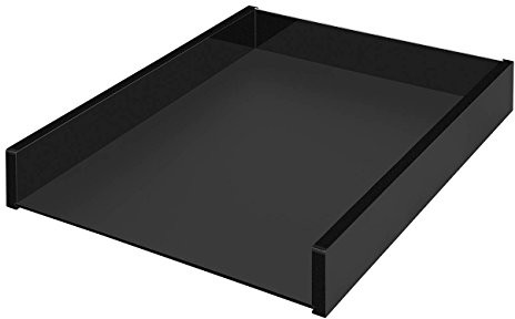 Wedo 638001 półka na listy A4 Black pakietu Office, ze szkła akrylowego, można układać w stos, gumowe nóżki 30, 5 X 23, 8 X 4, 8 cm, w pudełku prezentowym, czarna 638001