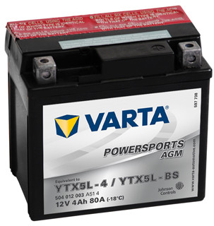 Varta MOTOR B/O 12V 4AH 30A YTX5L-BS [114X71X106]