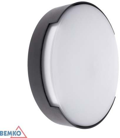 Bemko Oprawa-elewacyjna-VALANT-16w-4000k-1180lm-ip65-250x62mm-okrągła-grafit C25-EL1-R-016GR-4K