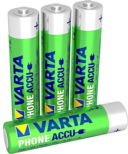 Varta Phone Accu Micro Ni-MH akumulator (zestaw 4 szt., 800 mAh AAA) nadaje się, że można odejść telefonów komórkowych, do ponownego ładowania bez efektu pamięci  natychmiast gotowe do użycia [] 58398101404