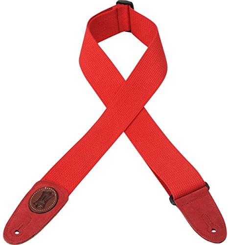 Levy's Leathers levy LEDy leathers 2 bawełniana gitara pasek  czerwony MSSC8-RED