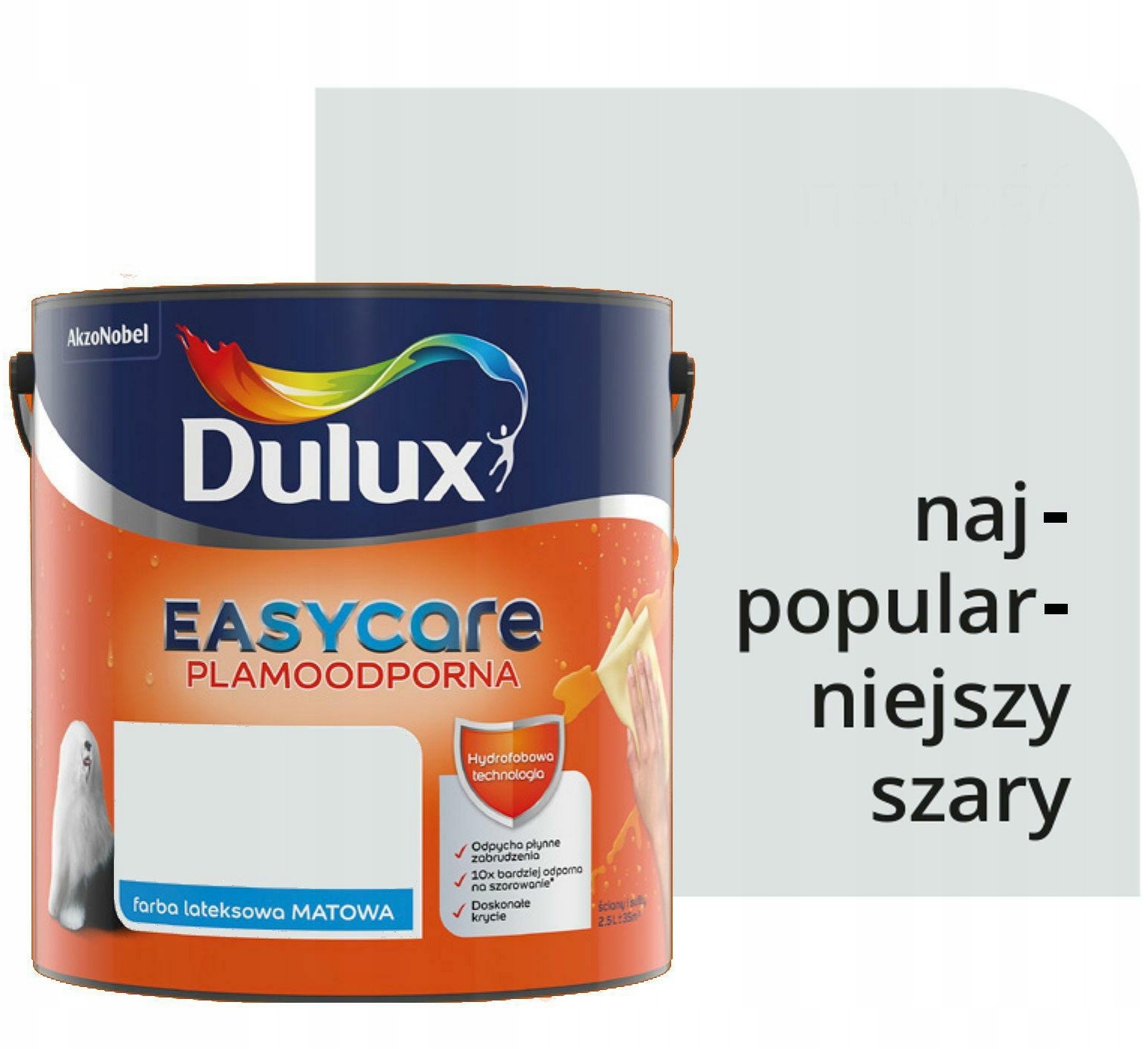 Farba Dulux EasyCare Najpopularniejszy Szary 5L
