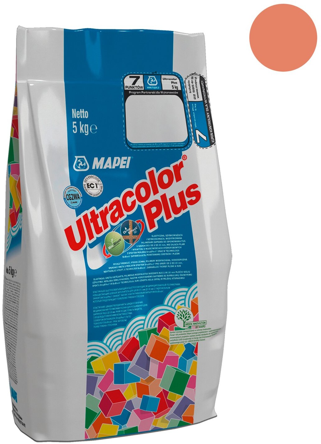 Mapei Fuga elastyczna UltraColor Plus 141 karmel 5 kg
