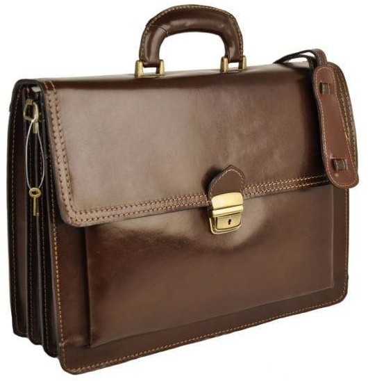 Barberini's Aktówki męskie skórzane - Barberini's - Brązowy ciemny 44-11