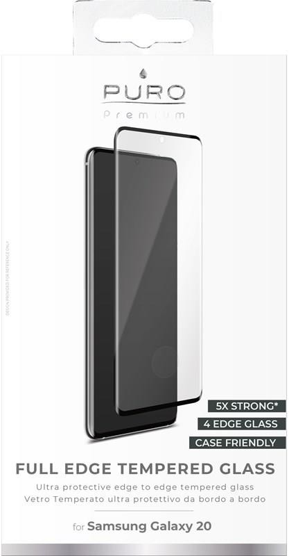 PURO Premium szkło hartowane na ekran Samsung Galaxy S20 (czarna ramka) SDGFSGALAXYS11LBLK