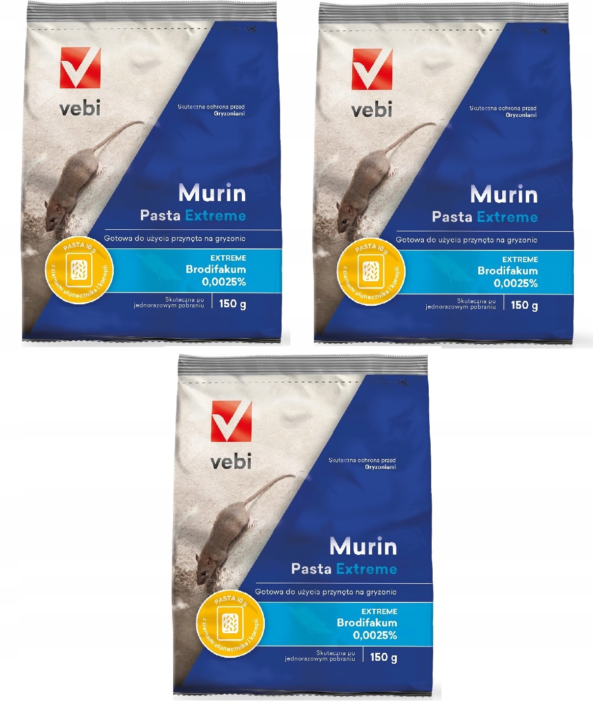3x Murin Extreme pasta brodifakum na Myszy Szczury