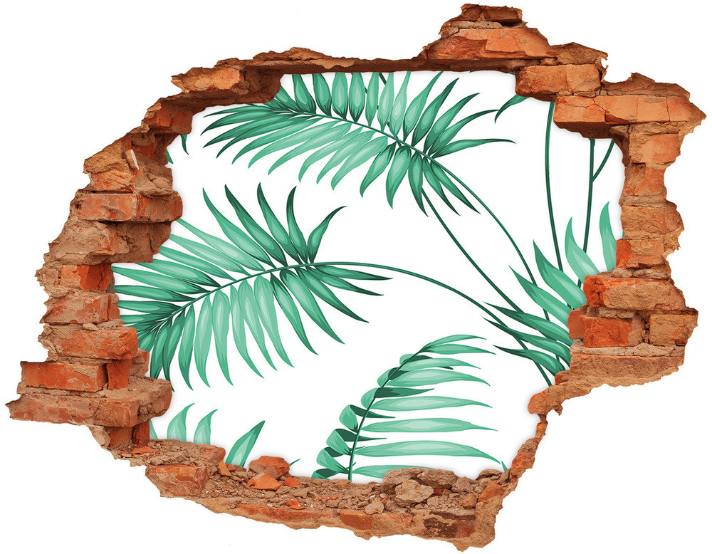 Wallmuralia.pl Okleina 3D dziura na ścianę Tropikalne liście