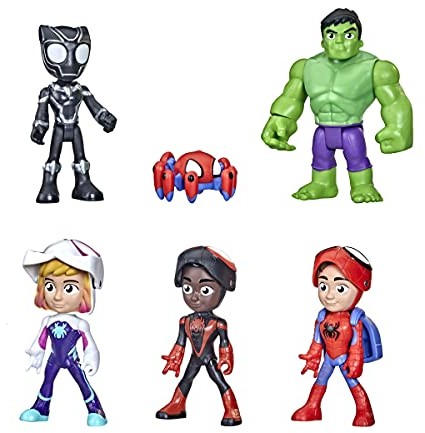 Hasbro Spidey and His Amazing Friends Zestaw Ruchomych Figurek, Wielokolorowy, 10 cm / 6 postaci, F1486 F1486FF2