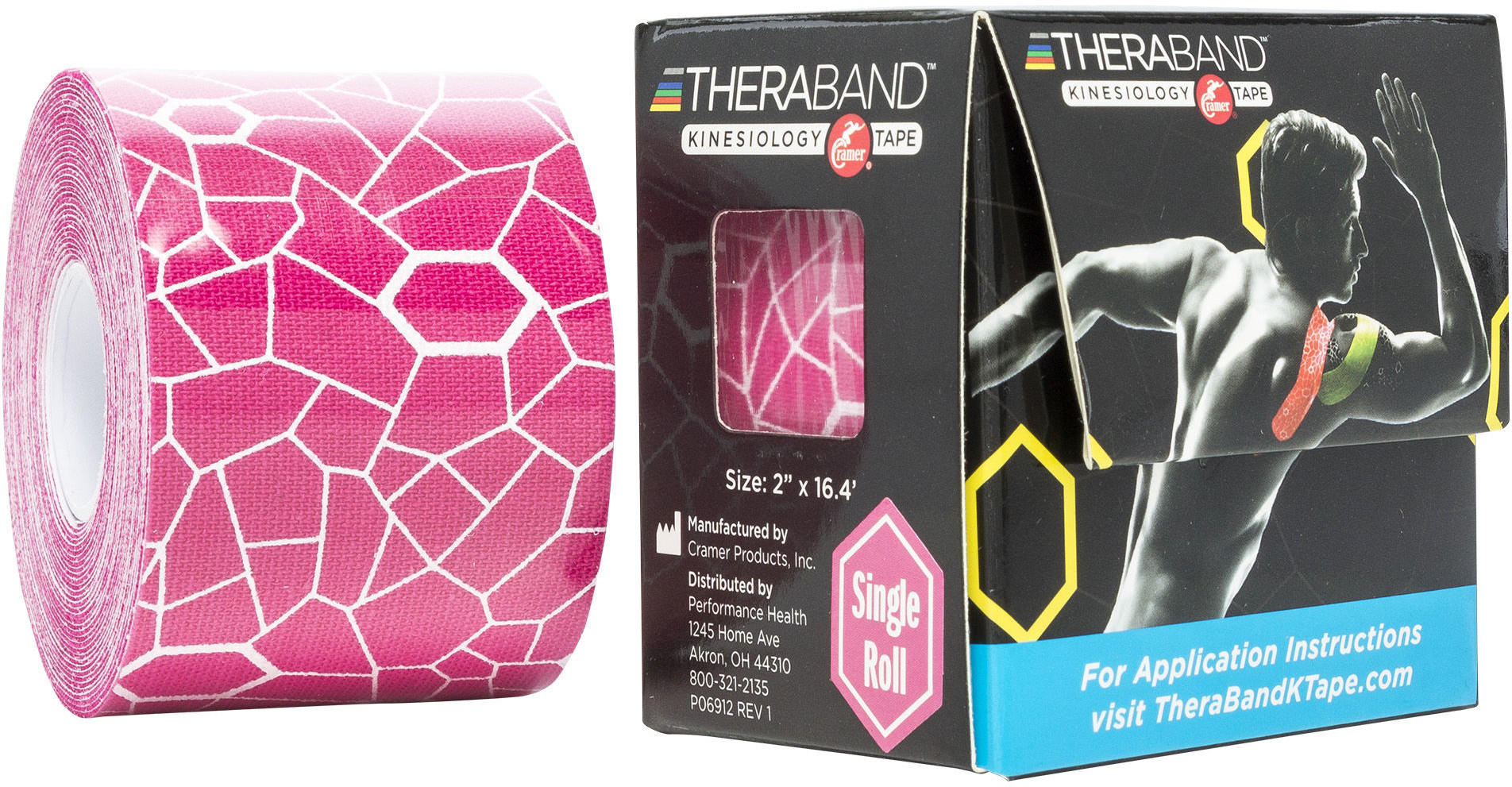 Tape Thera-band Thera Band Kinesiology RÓŻOWY - Siła z precyzyjnym naciągiem (TheraBand Cramer) 087453129304