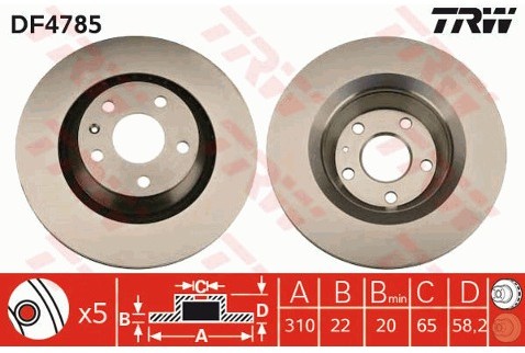 TRW Tarcza hamulcowa DF4785