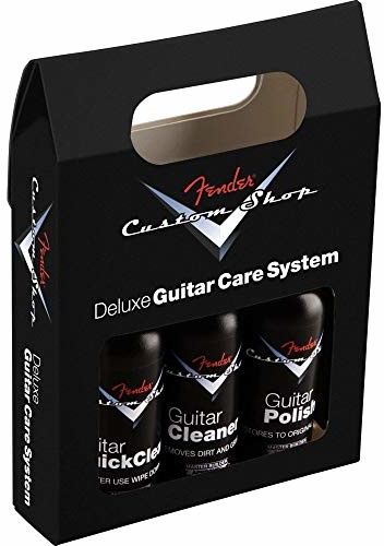 Fender CUSTOM SHOP DELUXE GUITAR CARE SYSTEM zestaw do pielęgnacji instrumentów 4 różne środki do pielęgnacji 0990539000