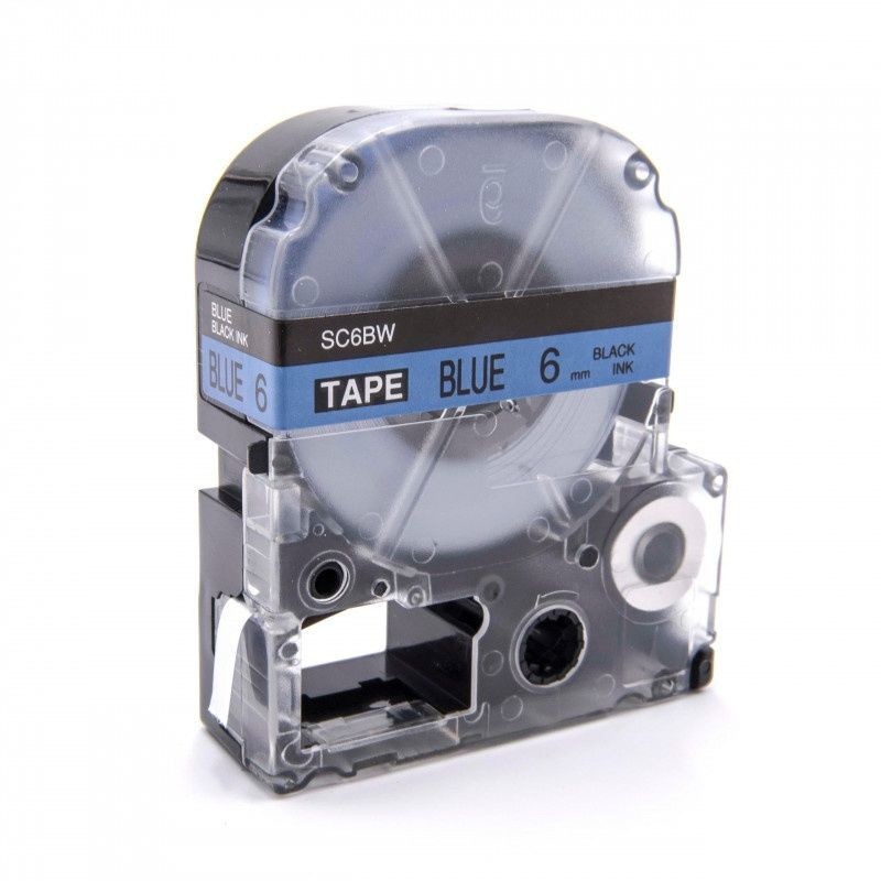 Epson LK-SC6BW, 6mm x 9m, czarny druk / niebieski podkład, taśma zamiennik