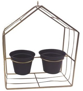 TAJEMNICZY OGRÓD Kwietnik 37 x 30 cm / osłonka śr. 13 cm plastikowa czarno-złota MODERN