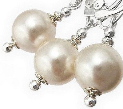 Arande Komplet Swarovski Perły Ecrue Ślubny Srebro 2343315376
