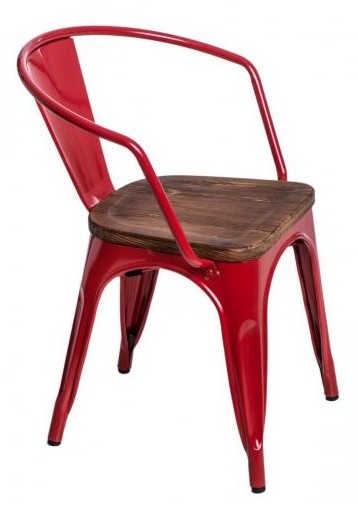 D2.Design Krzesło Paris Arms Wood czerw. sosna orz ech 72813