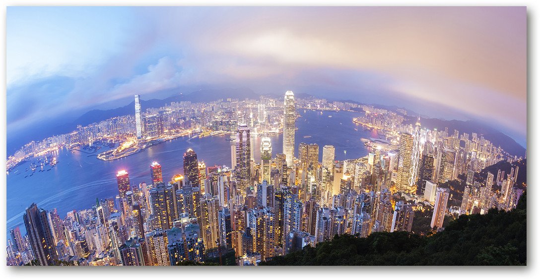 Foto obraz szkło akryl Hongkong panorama